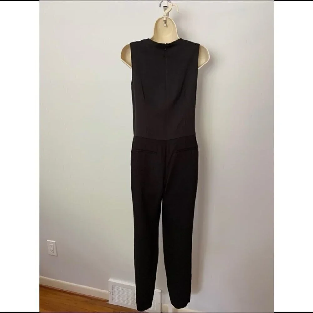 DVF Diane von Furstenberg Melody black jumpsuit sleeveless New Medium 8 10
